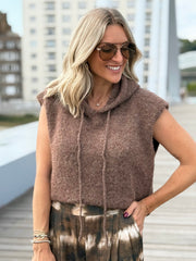 Le pull sans manche June marron