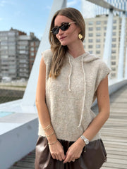 Le pull sans manche June beige