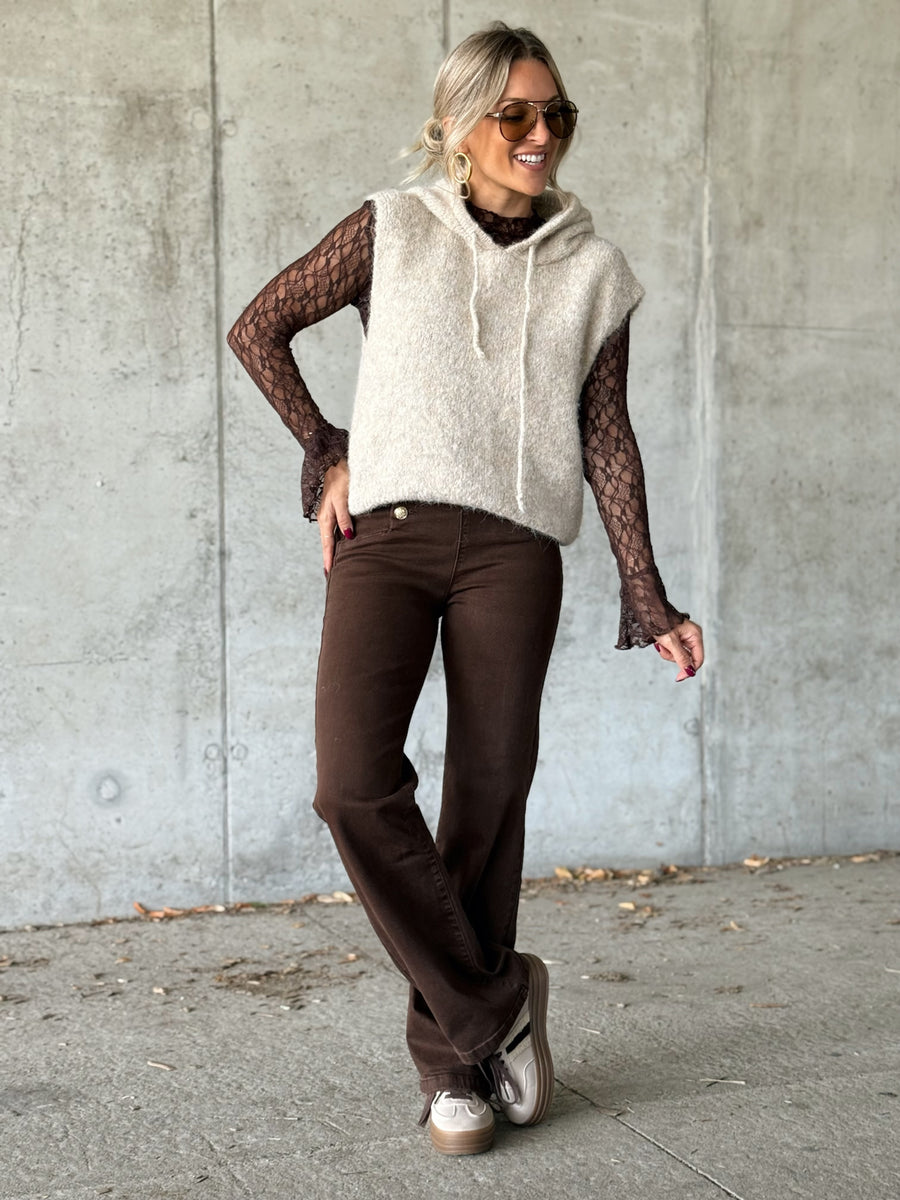 Le pull sans manche June beige