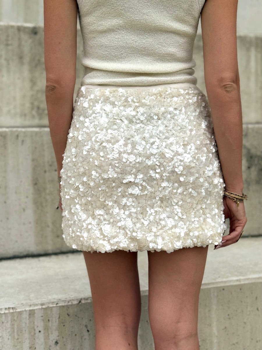 La jupe sophia blanc cassé