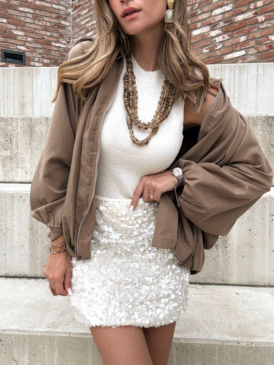 La jupe sophia blanc cassé