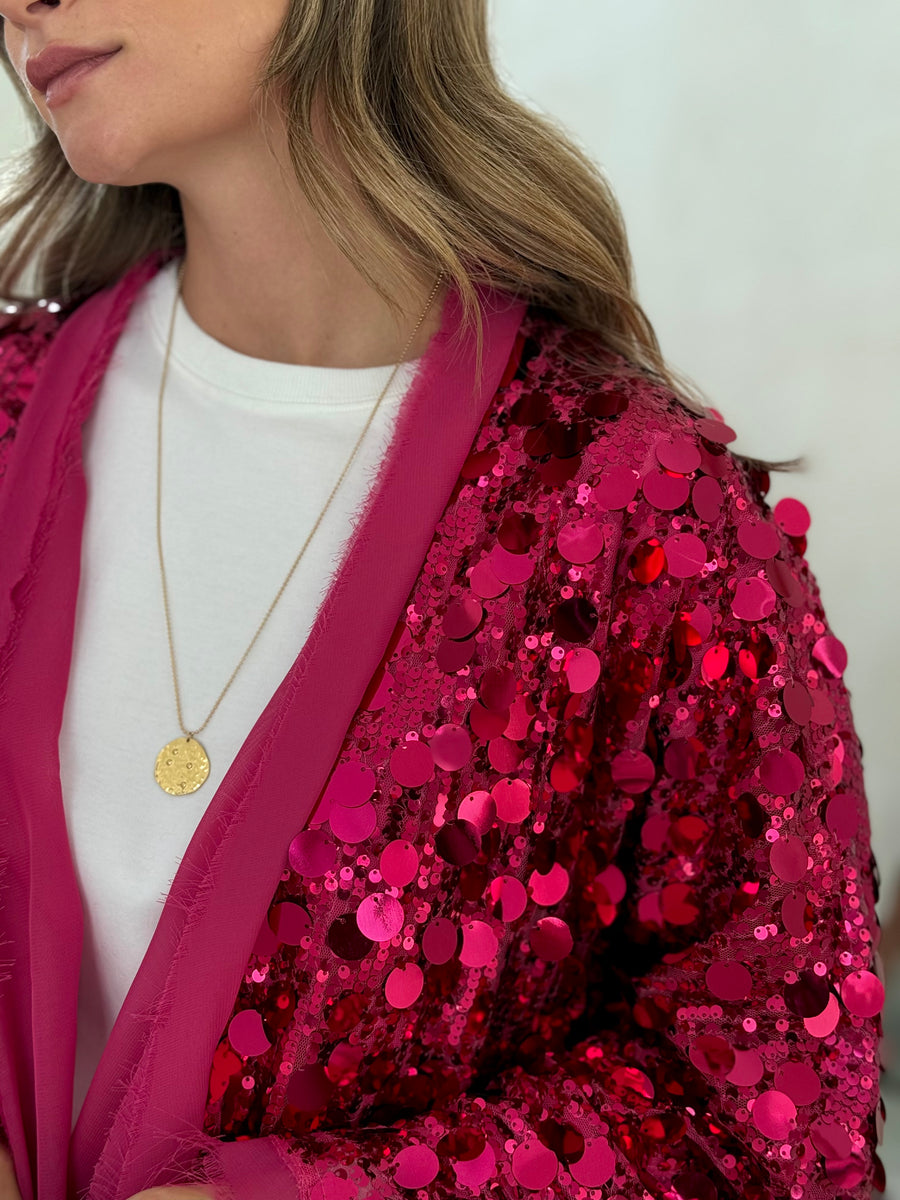 Le gilet Anita fuchsia