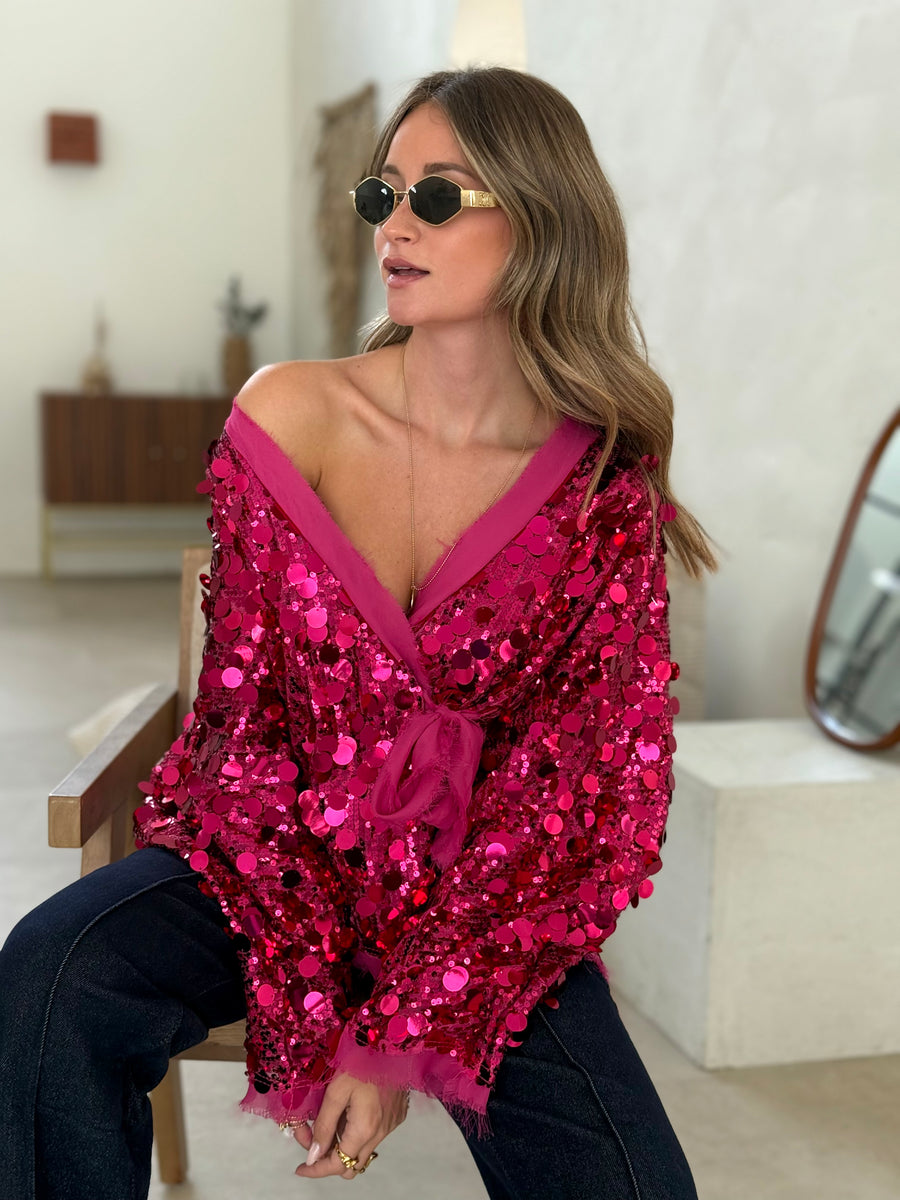 Le gilet Anita fuchsia