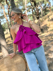 La blouse Alice fuchsia - Gualap