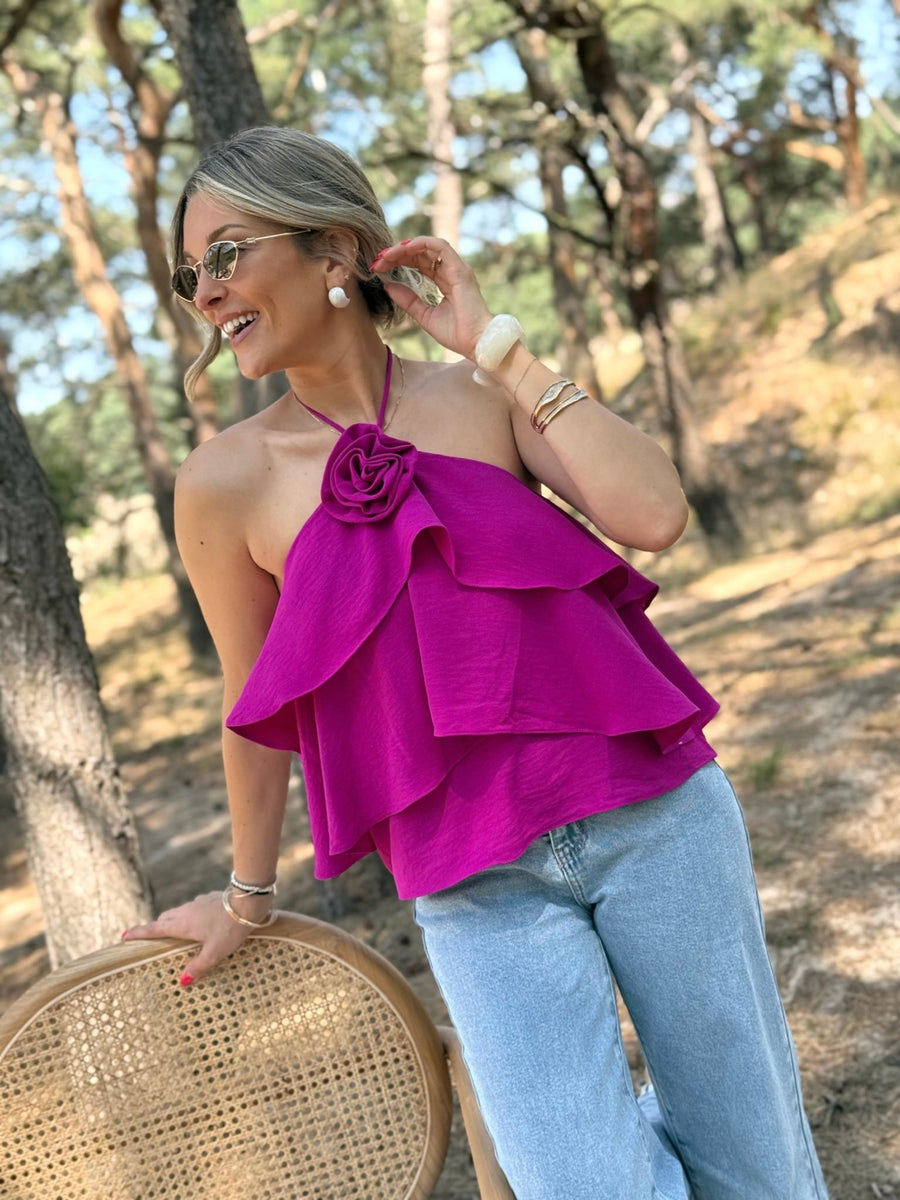 La blouse Alice fuchsia - Gualap