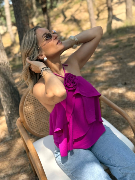 La blouse Alice fuchsia - Gualap