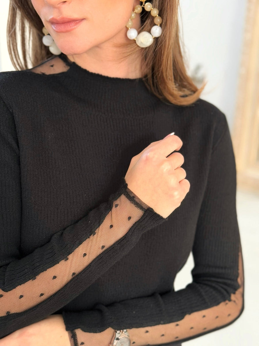 La blouse Djenna noir - Gualap