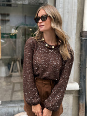 La blouse Erika marron - Gualap