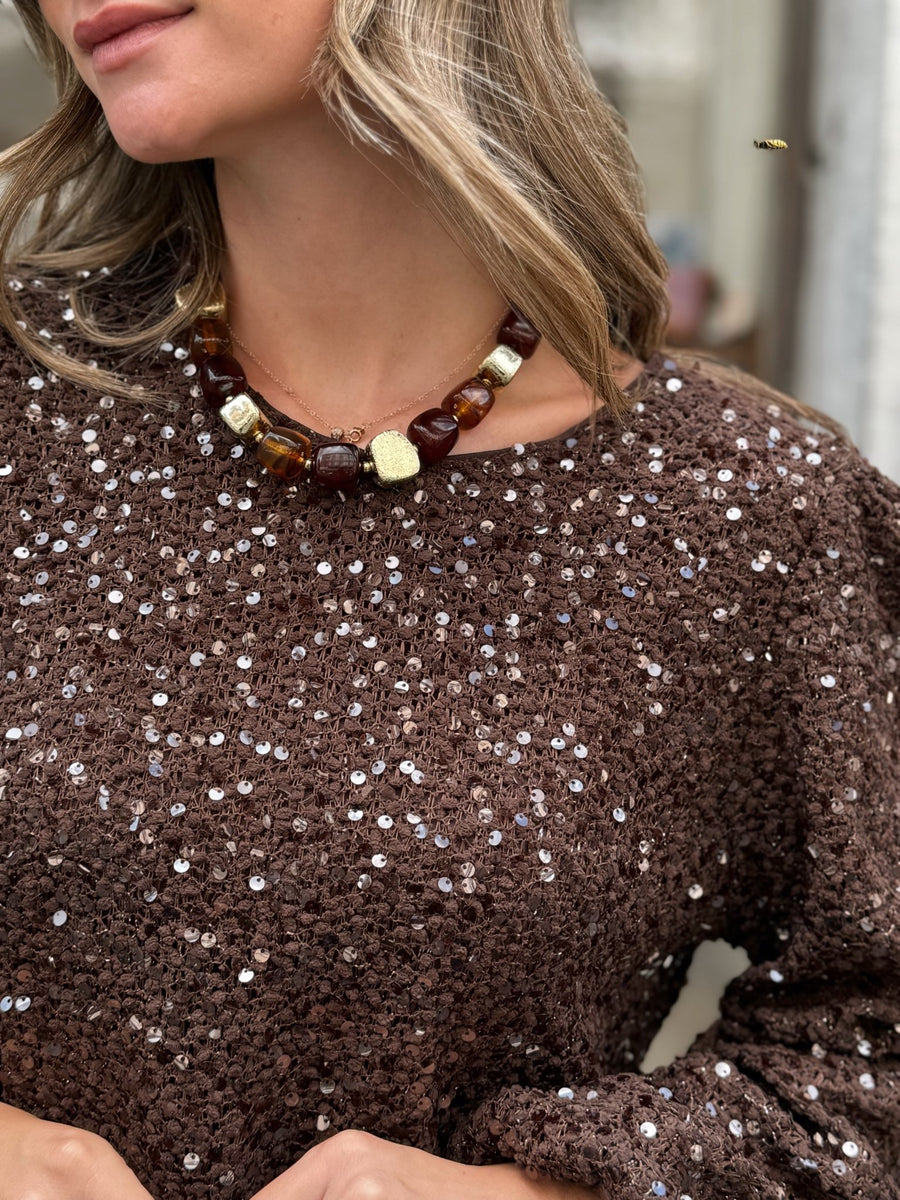 La blouse Erika marron - Gualap