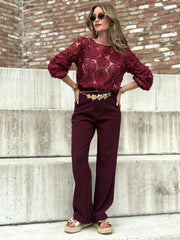 La blouse Georgia bordeaux - Gualap