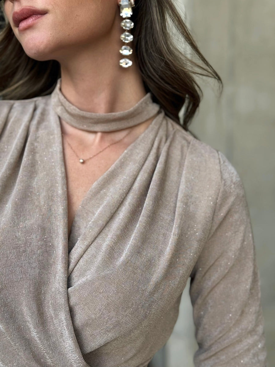 La blouse Hella beige - Gualap