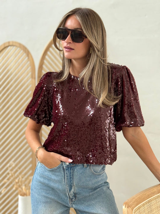 La blouse Lenaick bordeaux - Gualap