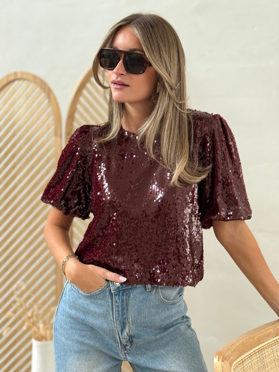 La blouse Lenaick bordeaux - Gualap