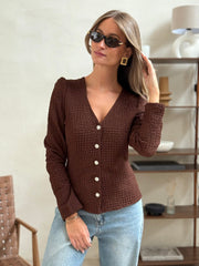 La blouse Lucrecia marron - Gualap