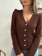 La blouse Lucrecia marron - Gualap