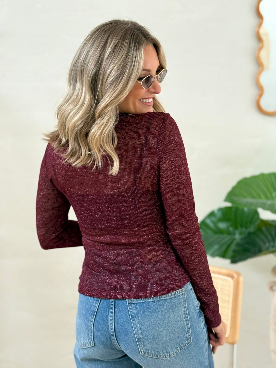 La blouse Ludivine bordeaux - Gualap