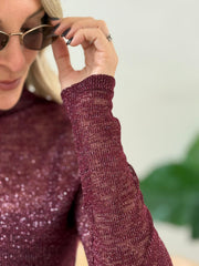La blouse Ludivine bordeaux - Gualap