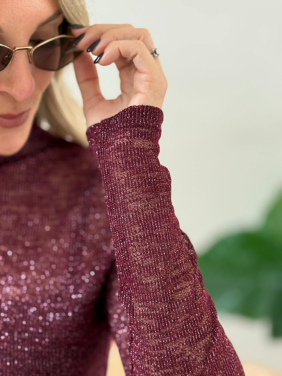 La blouse Ludivine bordeaux - Gualap