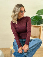La blouse Ludivine bordeaux - Gualap