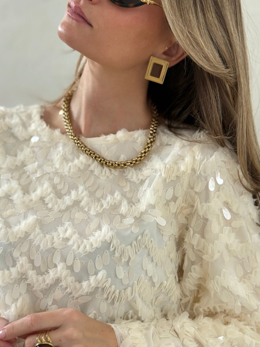 La blouse Marine blanc casse - Gualap