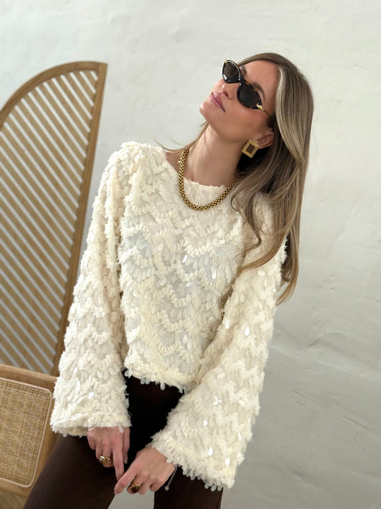 La blouse Marine blanc casse - Gualap