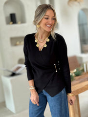 La blouse Sonia noir - Gualap