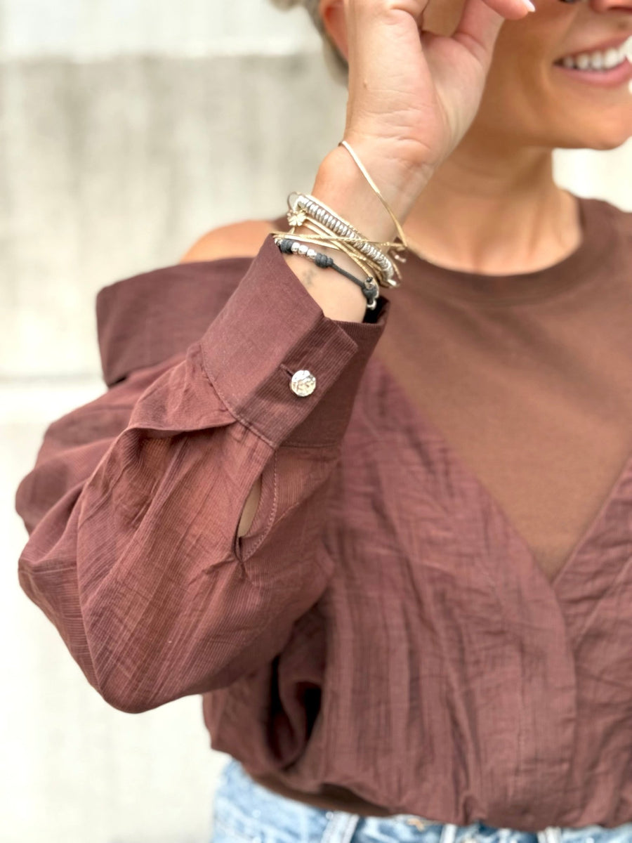 La chemise Donata marron - Gualap