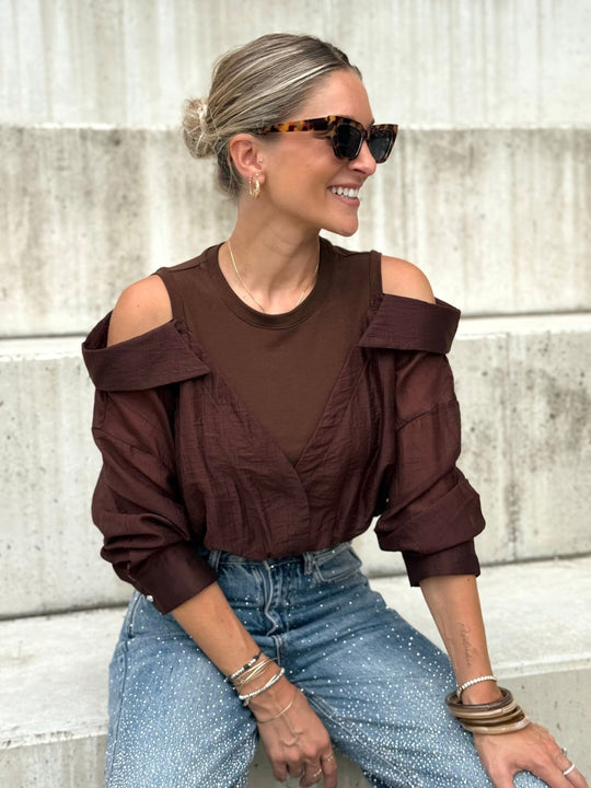 La chemise Donata marron - Gualap