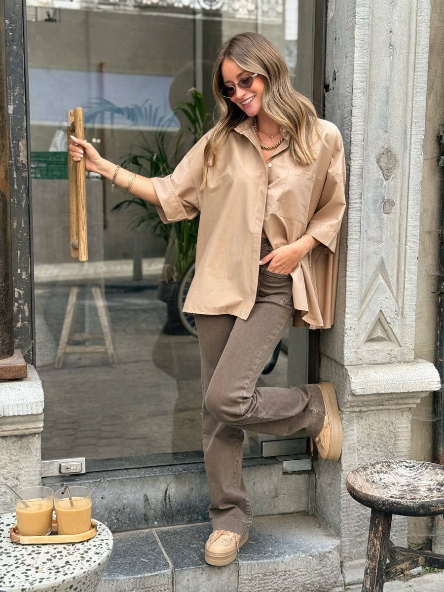 La chemise Ellie beige - Gualap