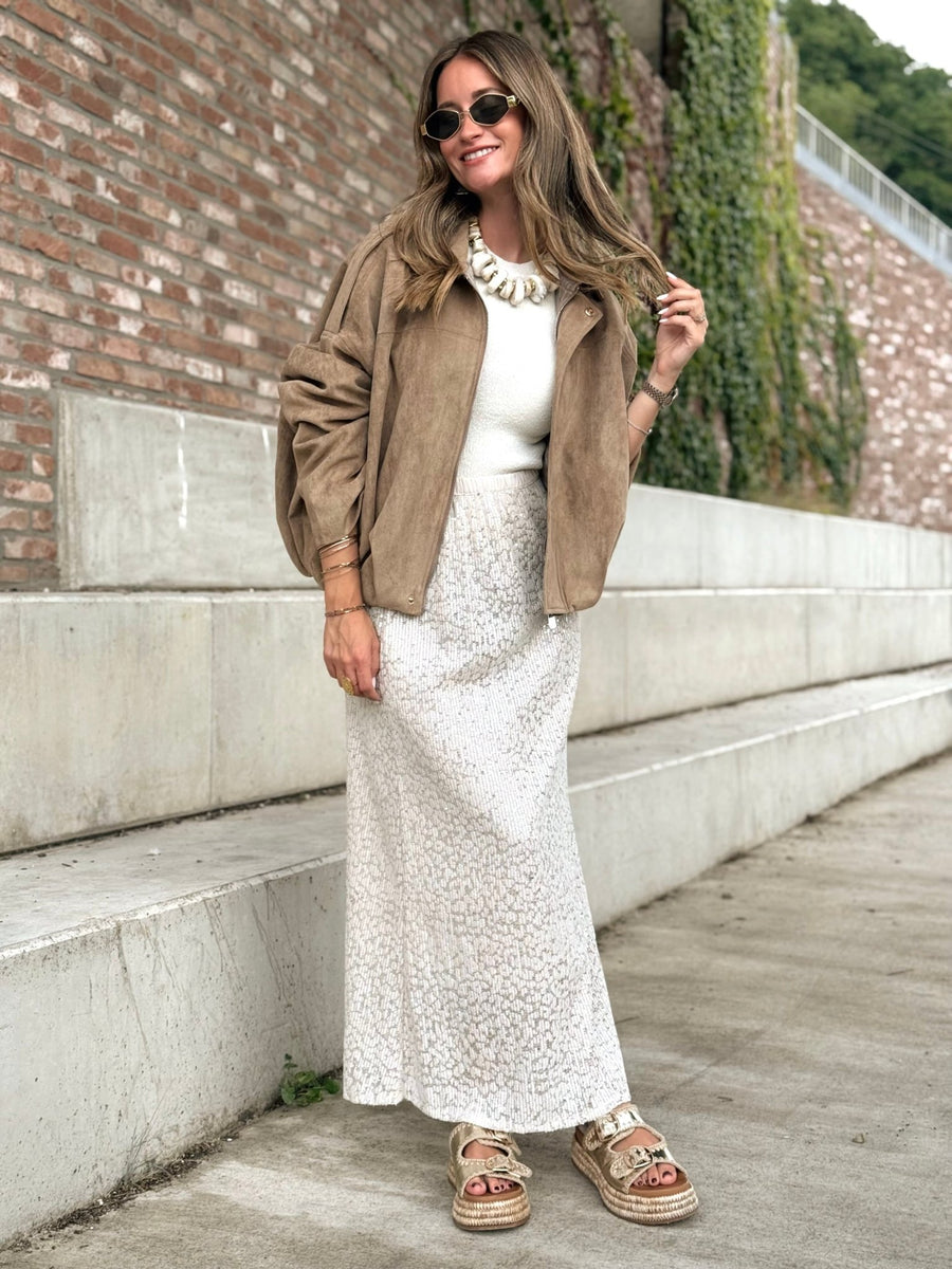 La jupe Gina beige - Gualap