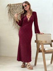 La robe Eulalie bordeaux - Gualap
