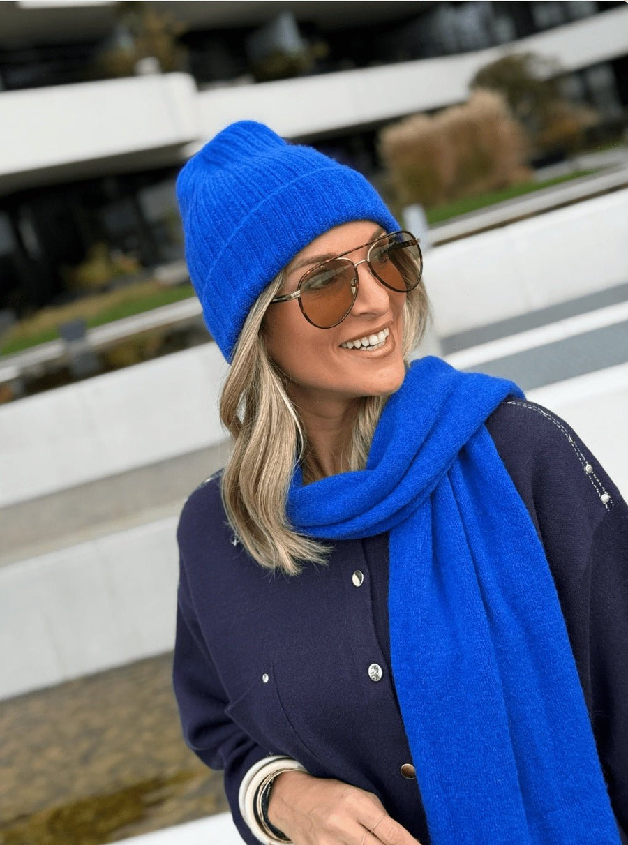 Le bonnet et l’echarpe Rachel bleu roi - Gualap
