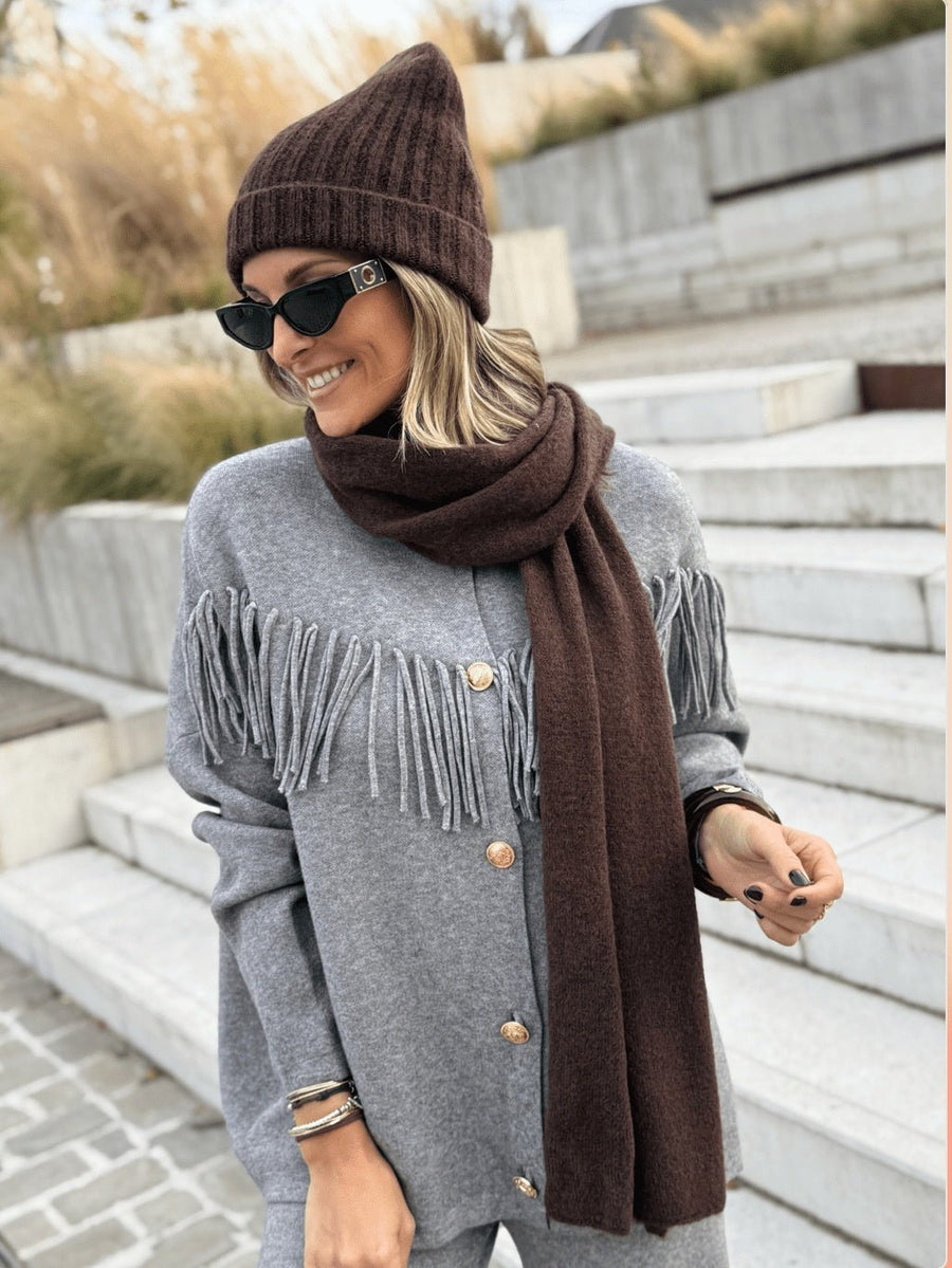 Le bonnet et l’echarpe Rachel marron - Gualap