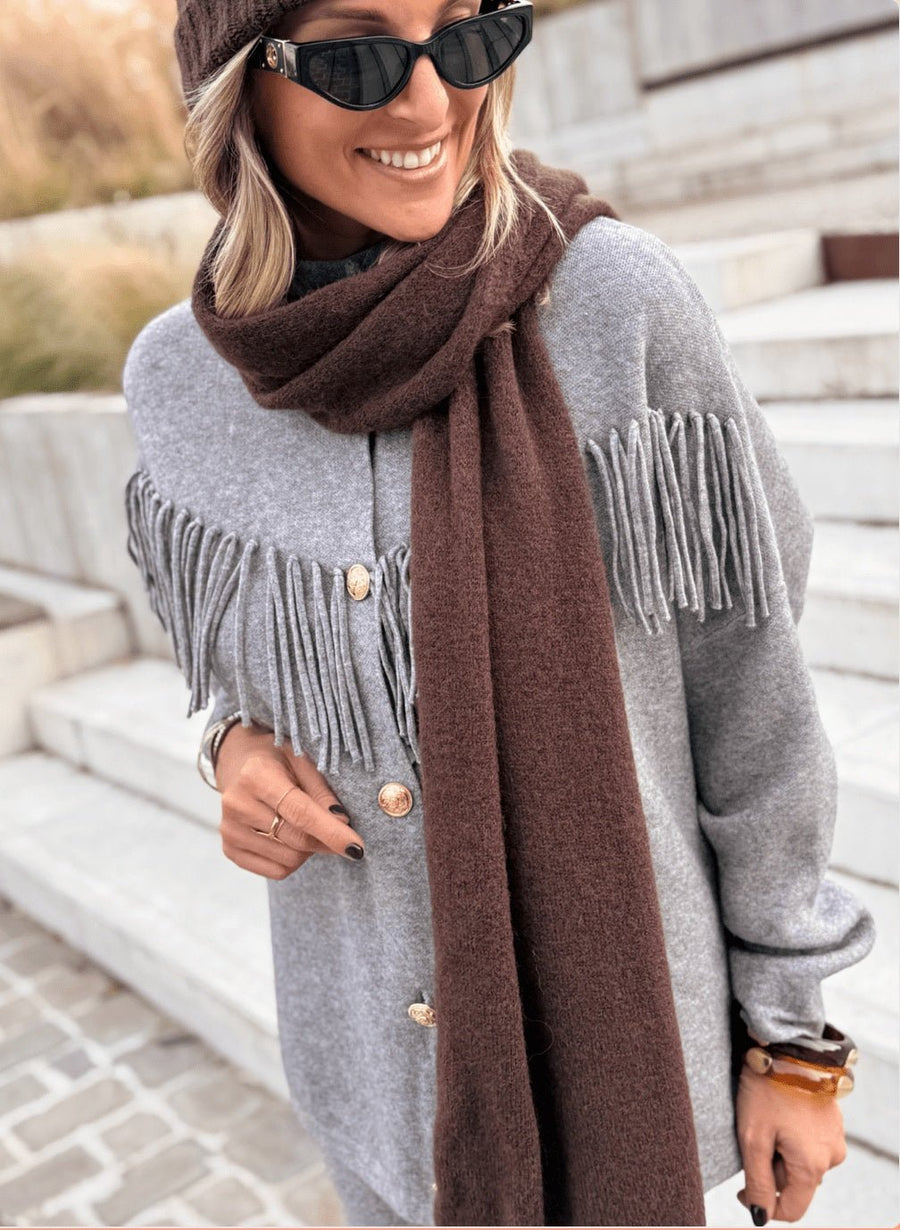 Le bonnet et l’echarpe Rachel marron - Gualap