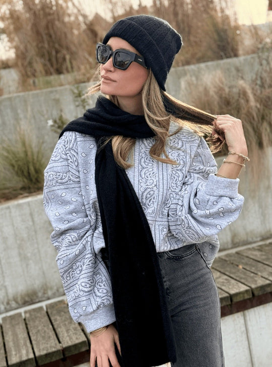 Le bonnet et l’echarpe Rachel noir - Gualap