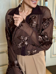 Le chemisier Vanina brun - Gualap