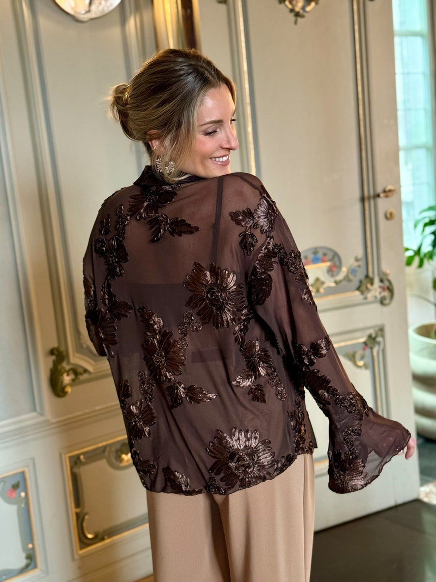 Le chemisier Vanina brun - Gualap