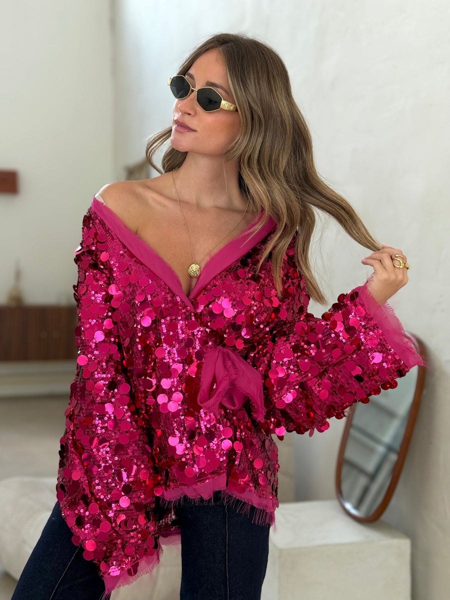 Le gilet Anita fuchsia - Gualap