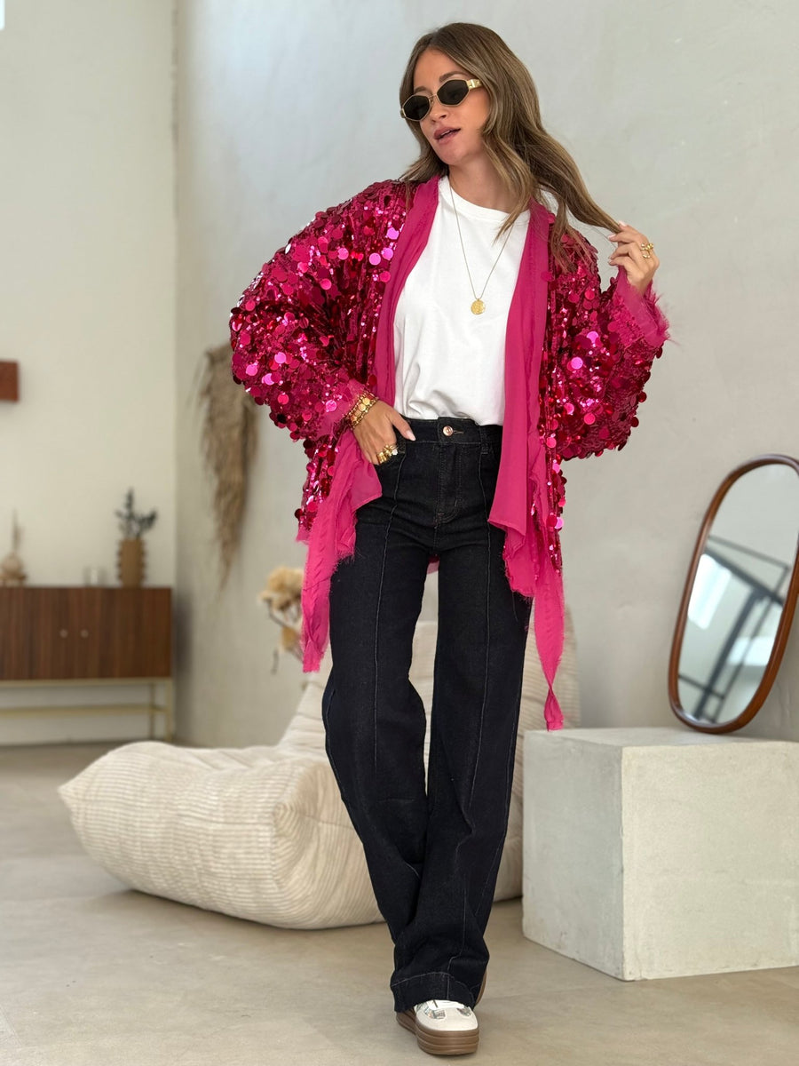 Le gilet Anita fuchsia - Gualap