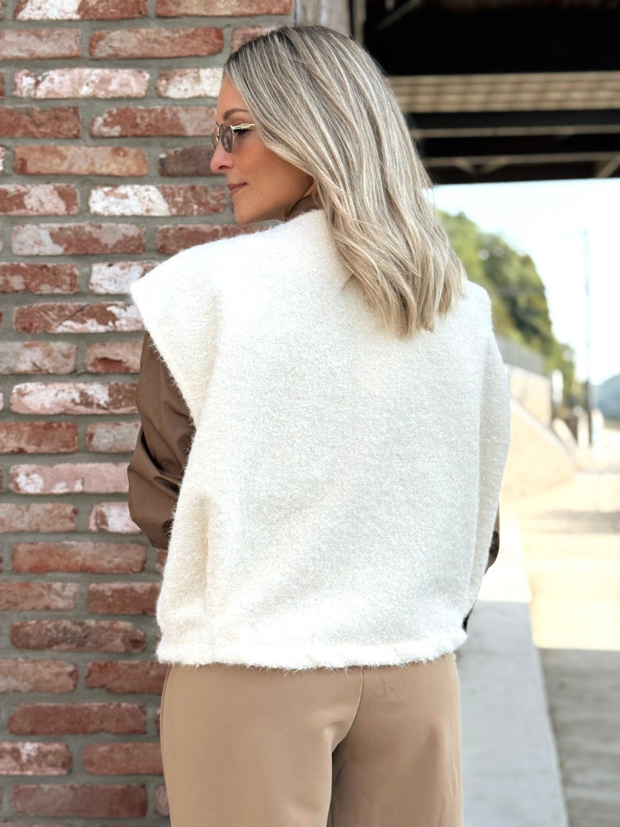 Le gilet sans manche clara blanc casse - Gualap