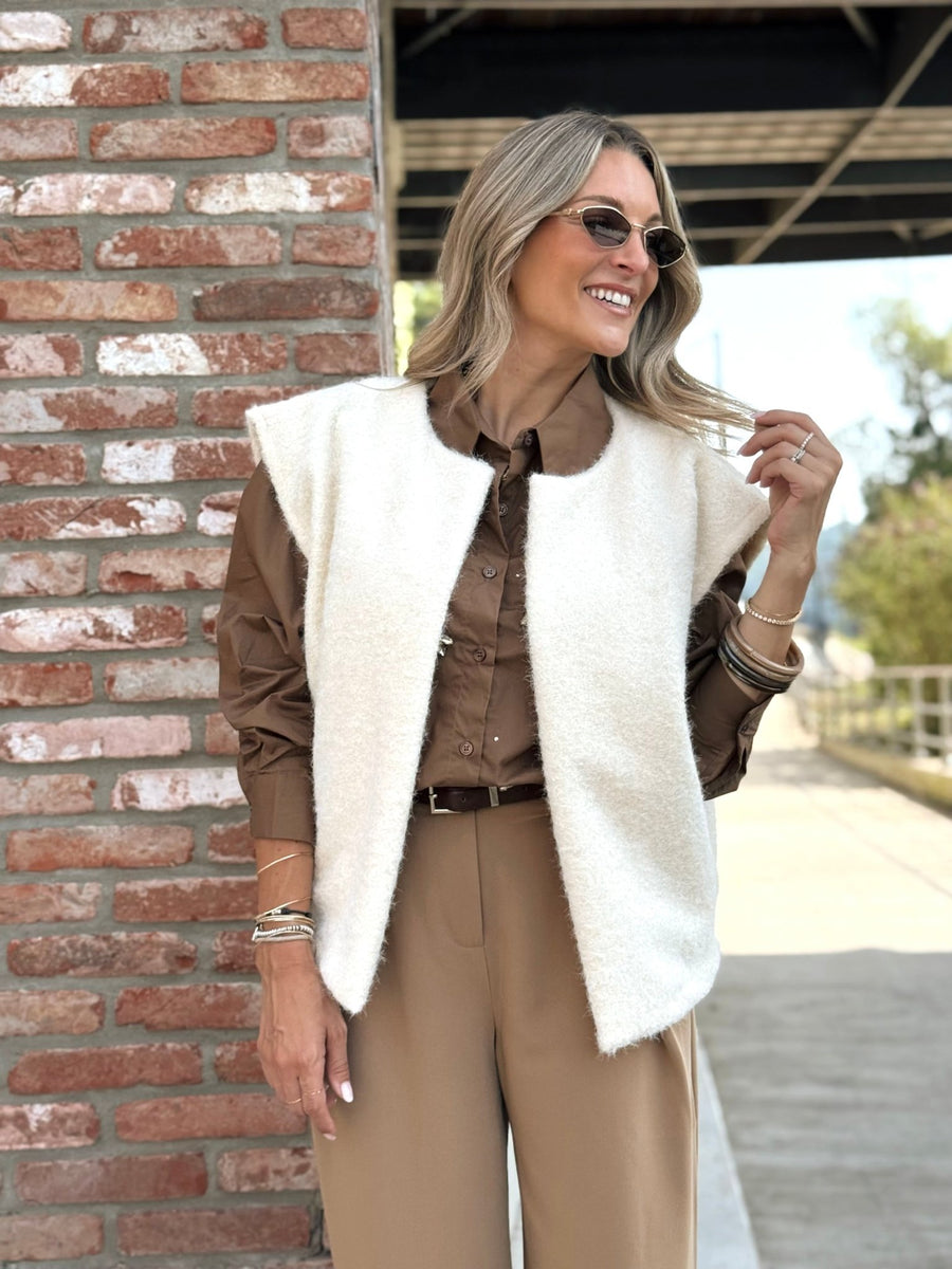 Le gilet sans manche clara blanc casse - Gualap