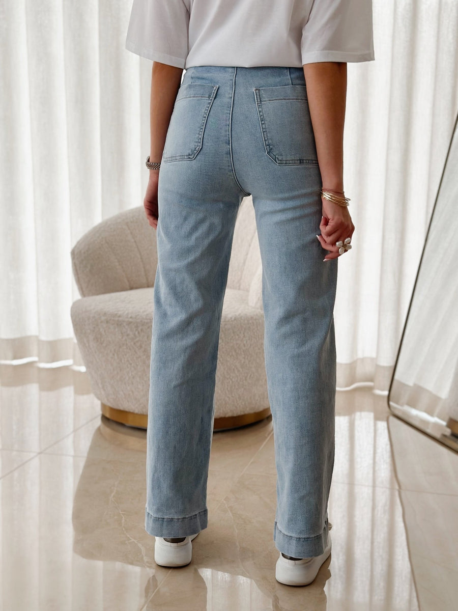 Le jeans Calista bleu clair-Gualap