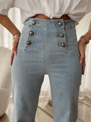 Le jeans Calista bleu clair-Gualap