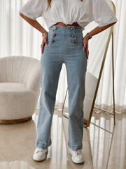 Le jeans Calista bleu clair-Gualap