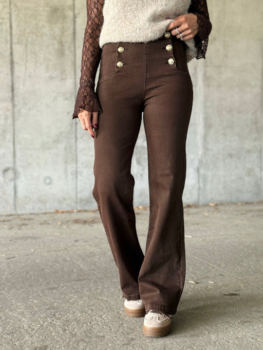 Le jeans Calista marron - Gualap