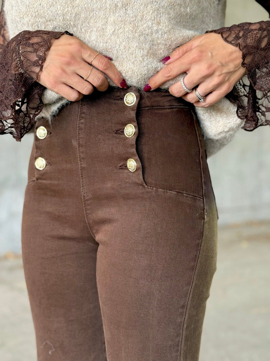 Le jeans Calista marron - Gualap