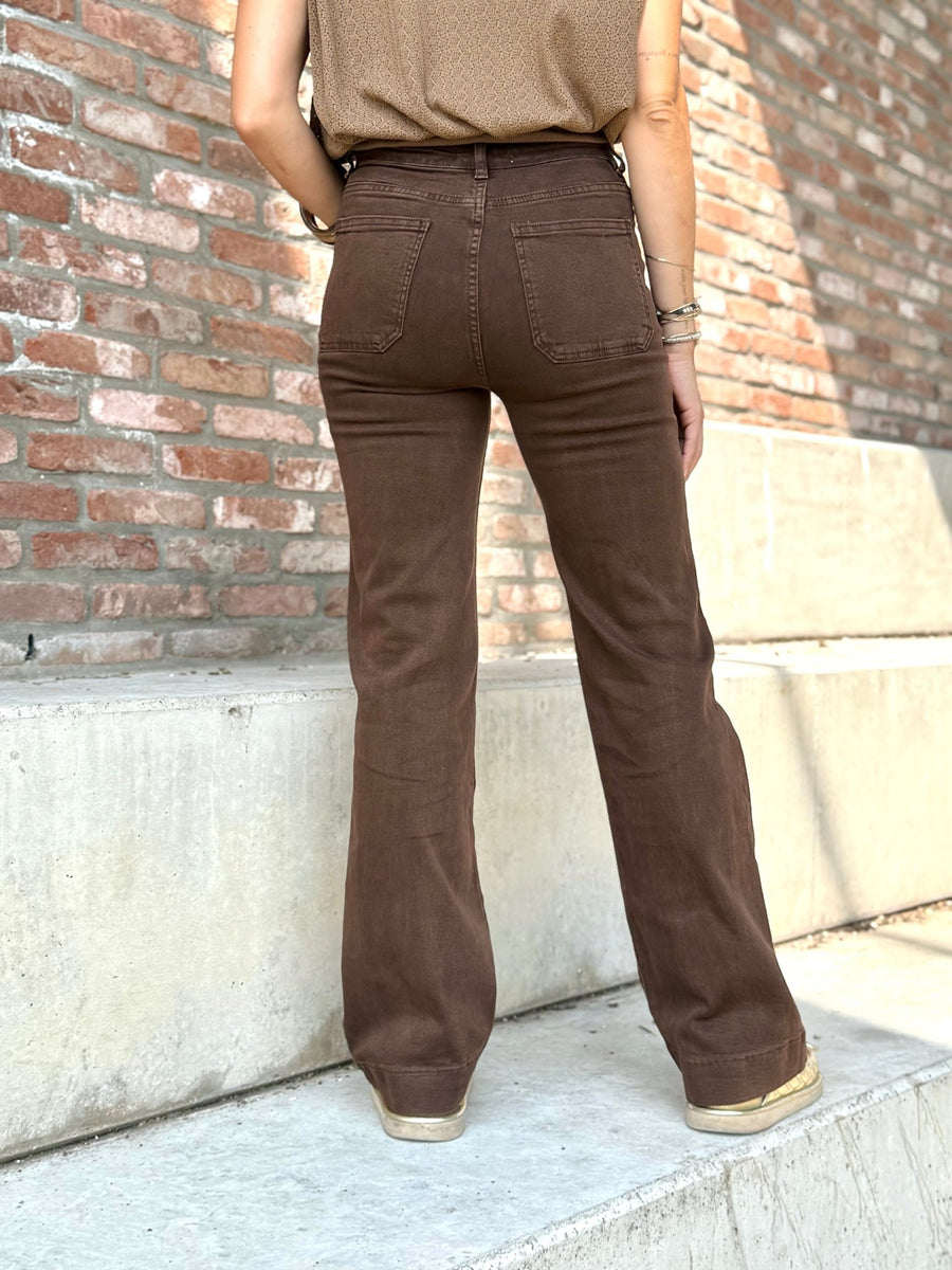 Le jeans Gloria marron - Gualap