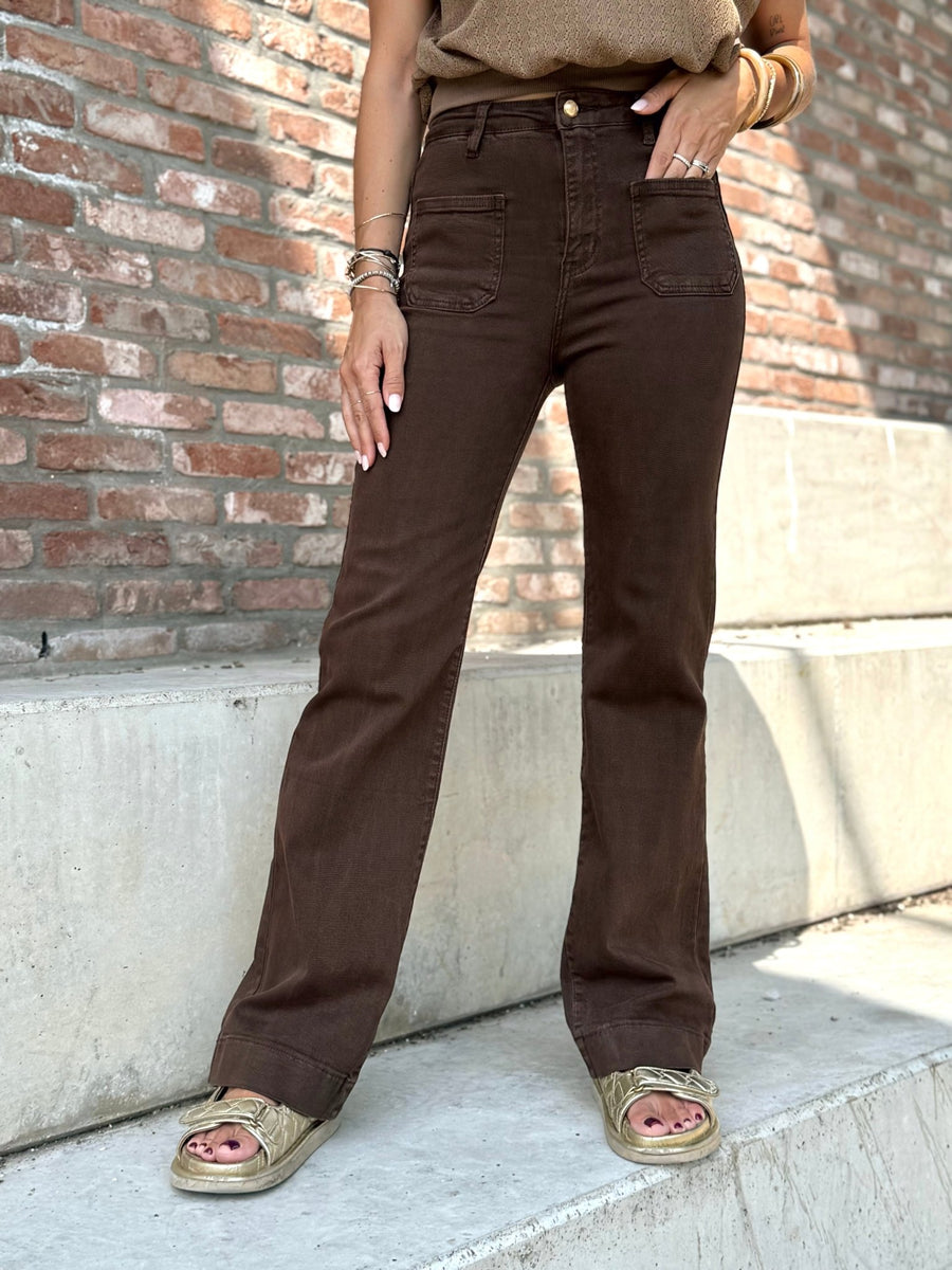 Le jeans Gloria marron - Gualap