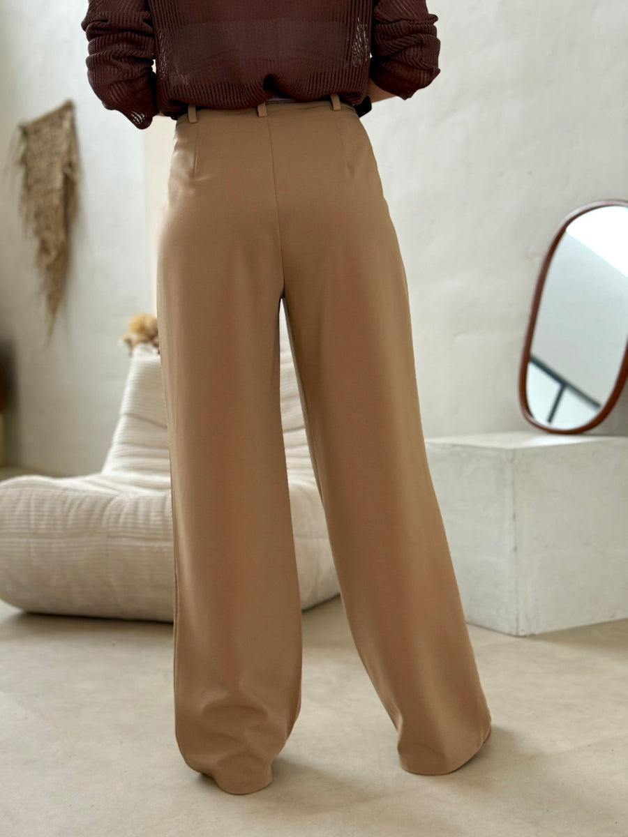 Le pantalon Ernestine beige - Gualap