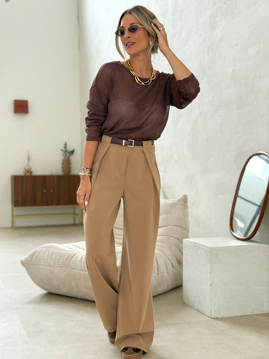 Le pantalon Ernestine beige - Gualap